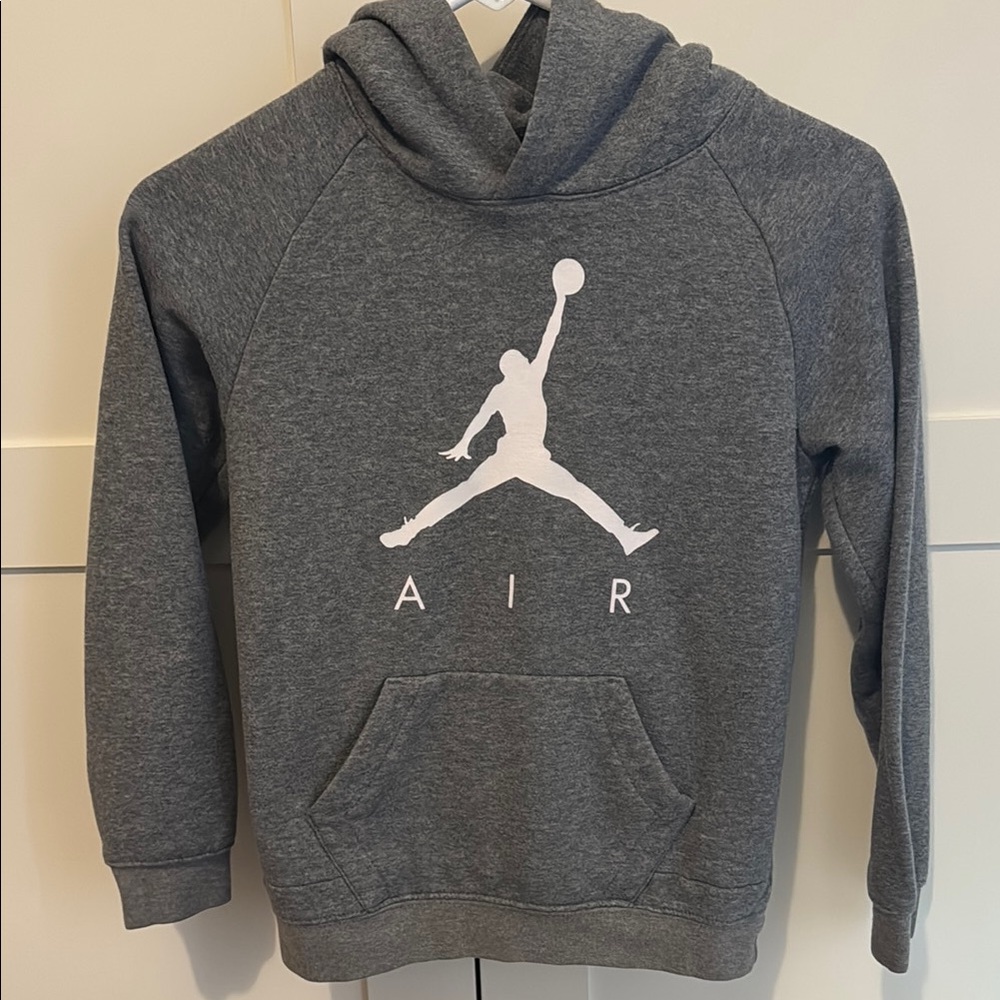 Jordan Gray Hoodie with Logo. Size small